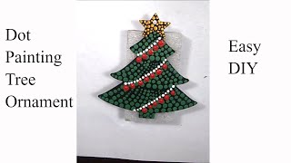 How to Paint Dot Mandala Tree  Christmas Tree Ornament Painting  Dot Painting [upl. by Blackstock]