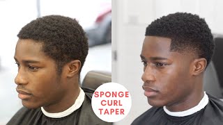 How To Do an Afro Sponge Curls Taper Fade Birthday Haircut [upl. by Samp109]