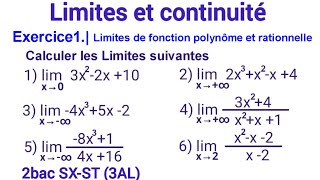 Limites de fonction polynôme et rationnelle  2SXMC1E1 [upl. by Ycniuqal]