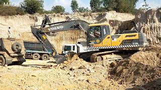 The wonderful digging by Volvo excavator with dump trucks to filling Land [upl. by Nevil631]