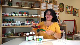 GLASS PAINTING LESSON  Glass Painting using primary colors and Pebeo Lightening medium رسم الزجاج [upl. by Marjy]