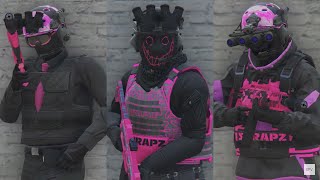 GTA V  5 Easy Tryhard Outfits Tutorial 100 Pink amp Black 2022 [upl. by Rilda735]