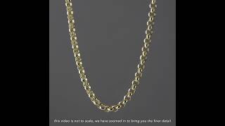 9ct Yellow Gold Solid Italian Made Round Belcher Chain  25mm [upl. by Bronder]