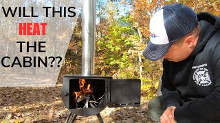 INSTALLING A WOOD STOVE IN MY OFF GRID CABIN UP NORTH  Camp Chef Wood stove [upl. by Burg436]