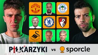 PIŁKARZYKI kontra SPORCLE 20 CZY WYMIENIMY WSZYSTKIE KLUBY I MENADŻERÓW PREMIER LEAGUE [upl. by Ahselrak]