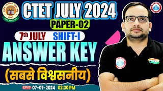 CTET Answer Key 2024  CTET Exam Analysis 1st Shift CTET Paper 2 Solution CTET Exam Review By RWA [upl. by Ittocs334]