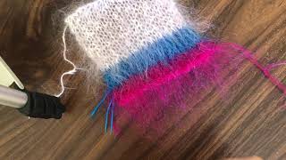 How To Brush Out Mohair Knitting Tutorial  The Knit Edit [upl. by Eletnahc862]