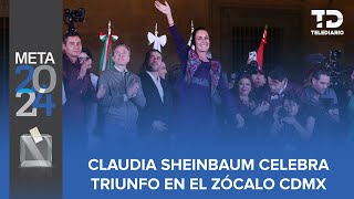 Claudia Sheinbaum festeja en el Zócalo de CdMx su triunfo en elecciones 2024 [upl. by Arata]