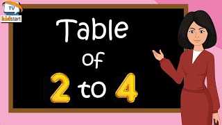 Table of 2 to 4  multiplication table of 2 to 4  rhythmic table of two to Four  kidstart tv [upl. by Terrell]