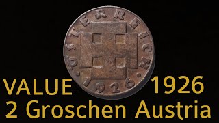 Austria 2 Groschen 1926 VALUE [upl. by Barris]