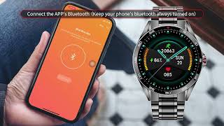 LIGE Smart Watch ST4 install software and connect bluetooth [upl. by Eyks]