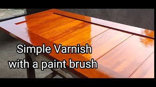 Simple Varnish Using A Paint Brush  DIY How to Varnish a Solid Wood Door [upl. by Vivien]