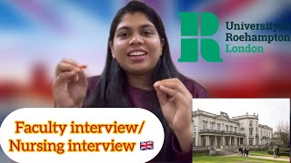 Uk 🇬🇧 Faculty Interview Nursing interview roehampton uk nursinginterview [upl. by Ayekan]