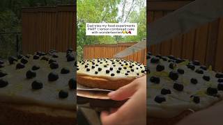 Dad tries lemon cornbread with wonderberries food experiment 1 [upl. by Anih]