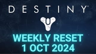 Destiny 1  Weekly Reset  Vendor and Faction Inventory Weapons and Loot 1 Oct 2024 Oct12024 [upl. by Dnaloy237]