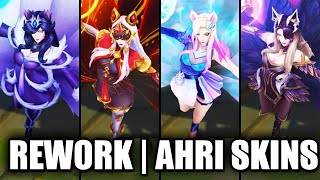 ALL AHRI SKINS REWORK 2023 FINAL UPDATE  League of Legends [upl. by Noelc]