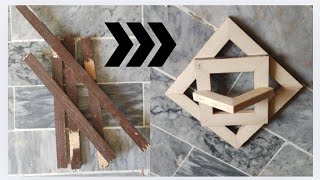 making wall decor with scrap woodcreative viralvideo woodskills creativewoodworking diy [upl. by Corder]