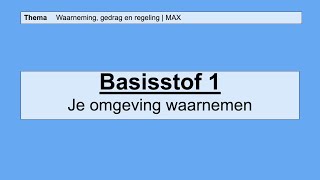 VMBO HAVO 1  Waarneming gedrag en regeling  1 Je omgeving waarnemen  8e editie  MAX [upl. by Radferd]