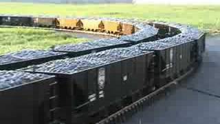 Garden Railroad  100ft coal trains x 2  Video 5 [upl. by Immas]