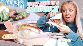 I ate EVERY MEAL in a SANDWICH for 24 HOURS [upl. by Burkle511]