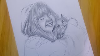 lalisalisa pencil drawingesy pencil drawing tutoreal [upl. by Aliam]