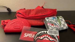 Sprayground crossbody and pouches unboxing [upl. by Accem]