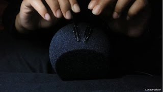 ASMR Microphone Brushing with Mascara Wands  Foam Windscreen [upl. by Ydderf]