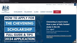 How to Apply for the Chevening Scholarship 2024  FULL GUIDE amp TIPS [upl. by Ynnad]