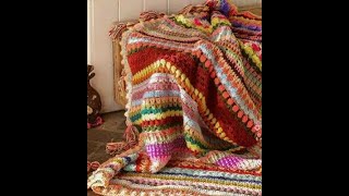 كروشيةبطانية كروشية سهلة جدا الجزء الرابع crochet blanket part 4 [upl. by Joachim]