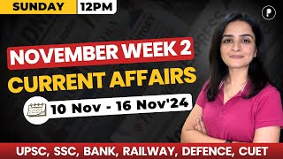 Weekly Current Affairs 2024  November 2024 Week 2  Parcham Classes Current Affairs parchamclasses [upl. by Atselec351]