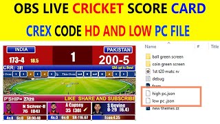 Obs cricket score board low and high pc json file  Obs live Cricket Score [upl. by Irmo]