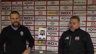 Presskonferens efter matchen Boden Hockey  Enköping [upl. by Harness879]