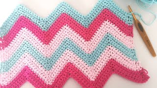 Zickzackmuster häkeln  Chevron stitch [upl. by Osric]