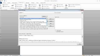 Word 2010 Managing Sources for a Bibliography [upl. by Olifoet]