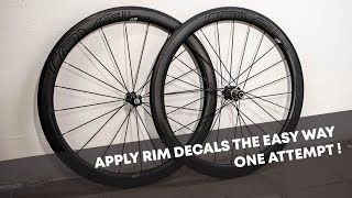 Apply Sticker Decals to Bike Rim  Wheelset EASY and FAST No misalignment or any adjustment needed [upl. by Ocramed75]