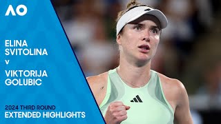 Elina Svitolina v Viktorija Golubic Extended Highlights  Australian Open 2024 Third Round [upl. by Eednam297]