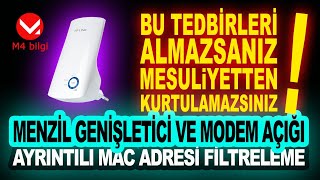 wifi menzil genişletici açıklarını kapatmakextender Mac filtreleme nedir [upl. by Dolf313]