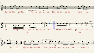 Ha Ash Perdon Perdon Partitura para Saxo [upl. by Semyaj]