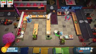 Overcooked 2 Level 13 4 stars 3 players coop [upl. by Bissell]