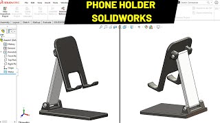 SOLIDWORKS Tutorial Smartphone Stand Robo CAD [upl. by Ransell]