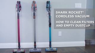 How to empty the dust cup and perform maintenance on your Shark® Rocket® Cordless Stick Vacuum [upl. by Micky]