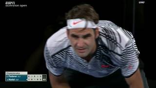 Federer vs Nadal  Australian Open 2017  Last 5 games with commentary [upl. by Ainak209]