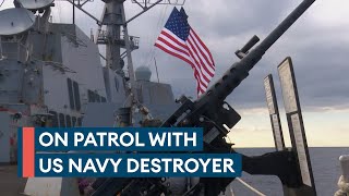 Exclusive On board a US Navy destroyer patrolling the Mediterranean [upl. by Cornall47]