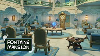 Fontaine Mansion Inside Full Decor  Genshin Serenitea Teapot Design littlebitimagination [upl. by Anaoj]