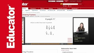 Basic Math Comparing and Ordering Fractions [upl. by Krissy]