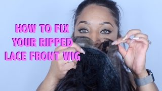 HOW TO FIX YOUR RIPPED LACE FRONT WIG  Teresa Michele [upl. by Ellevel945]