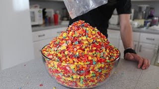 MASSIVE Bowl of Fruity Pebbles Challenge [upl. by Ardnasak]