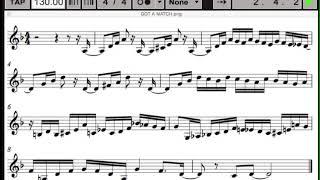 Chick Corea Got a Match PRACTICE with increasing tempo 90  150 bpm [upl. by Erastus]