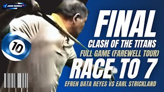 ⭐ Efren Reyes Full Game Final Clash of the Titans Race to 7 vs Earl Strickland Billiards efrenreyes [upl. by Akcire]