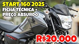 MUDANÇAS START 160 2025 😱 PREÇO E FICHA TÉCNICA [upl. by Fern]